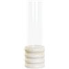 Home ESPRIT Portacandele Bianco Naturale Vetro Marmo 10 x 10 x 33 cm