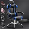 DUMOS Sedia da gioco ergonomica con poggiapiedi, PC traspirante, con cuscino lombare regolabile, cuscino e braccioli, portata 150 kg