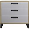 COMPOSAD | Cassettiera della Linea LAFABRICA con 3 Cassetti, Cassettiera Camera da Letto e Cameretta, (LxAxP) 88,90x91,60x45 cm, Colore Rovere Oak Mielato e Grigio Laccato, Made in Italy