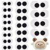 PH PandaHall 3 misure 60 paia di occhi rotondi piatti in feltro, Amigurumi, occhi in feltro, bianchi, neri, kawaii, da cucire all'uncinetto, per amigurumi, animali di peluche, orsacchiotti, fai da te