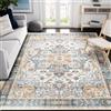 Carvapet Tappeto Corridore Antiscivolo 150x210cm Lungo Tappeti Runner Passatoia Blu Medaglione Vintage Tappeti di Zona Lavabile Morbido Microfibra Tappeto Cucina