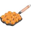 plplaaoo Padella Antiaderente Aebleskivers Takoyaki 14 Fori in Ghisa Per Polpette di Carne con Manico Staccabile Per Cottura Domestica dei Pancake