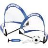 Hy-Pro UEFA Champions League - Set di porte con licenza ufficiale UEFA Champions League: UCL, 2 x obiettivi di abilità, gomma da 10,2 cm, pompa, borsa per il trasporto, picchetti, attrezzatura da