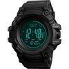TONSHEN Uomo Multifunzione Digitale Sportivo Orologio Grande Plastica Cassa e Gomma Cinturino Analogico Quarzo LED Elettronico Doppio Tempo 50M Impermeabile Militare Orologi da polso (Nero
