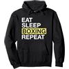 Boxing Lover Apparel for Boxers Boxing Lover Eat Sleep Boxing Repeat Boxer Felpa con Cappuccio