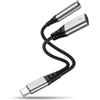 Tkimat Adattatore da USB C a jack 3,5 mm, adattatore e ricarica per cuffie 2 in 1, da USBC a ricarica rapida Aux Audio per iPhone 16 15 Plus Pro Max, iPad Pro Air Mini, Samsung S25 S24 S23 S22 S21 S20 Ultra