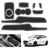GAFAT F0rd Fiesta ST MK7 2008-2014 Tappetini Antiscivolo In Gomma per Console Centrale, Portabevande, Scatola di Immagazzinaggio, Tappetini con Cucitura della Porta [Non per 2015+ / MK 8 ] (Bianco)
