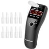 Yanbaozi Etilometro Portatile Certificato, Professionale Alcool Test con Sensore Semiconduttore, Portatile Test dell'alcool con LCD Display Incluir 10 Boccagli (Nero)