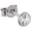 NKlaus SINGOLO orecchino a perno 4,5mm oro bianco 585 orecchini oro 14 carati cristallo zirconia cubica bianco 2075