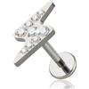 limerencia 18G Tappo Labret in Titanio, Bordino Ipoallergenico Lip Piercing con Dorso Piatto e Filo Interno per Tragus Bioflex Helix, Naso Cartilagine Conch 6 mm 8 mm 10 mm