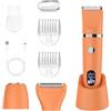 Scttomon Rasoio elettrico per donna Viso Bikini Corpo Tagliapeli corporeo per donna Epilatore per zona Bikini-Trimmer Impermeabile IPX7 Display LCD Uso a secco/bagnato,Arancione