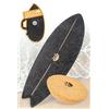 JUCKER HAWAII Balance Board Surf Ocean Rocker Black | Balance Board con unico Rocker Shape | Balance Board in legno con emisfero in sughero | Surf Balance Board