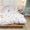 DRAP HOUSE Set Copripiumino 220x240 cm - 3 Pezzi con 2 Federe 63x63 cm - Misto Cotone e Microfibra Morbido e Traspirante - Chiusura a Cerniera - Design "Sogno Avorio" per Letto Matrimoniale