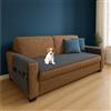 Farè - Runner Copriseduta Divano Impermeabile con Copribraccioli e Tasche Organizer - Copridivano Universale Antimacchia - Ideale per cani, gatti e bambini - Armor Antracite