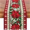 Artscope Runner da Tavolo per Natale 40x240cm, Decorazioni a Tema Natalizio per del Tavolo da Pranzo Cucina Feste Fattoria (Fiocchi di Neve e Fiori di Natale)