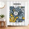 BREASOME Stile William Morris Tenda Doccia Antimuffa 180 x 180 cm Floreale e Foglie Botanici Tenda Vasca da Bagno Tessuto in Poliestere Resistente all'Acqua con 12 Ganci