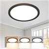 slochi Plafoniera LED Soffitto, 3000K/4000K/6500K IP44 Impermeabile Lampada da Soffitto, 18W 1800LM Plafoniera Bagno per camera da letto, Cucina, Soggiorno, Balcone, Ø22cm,1 Pezzi