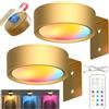 LUKIUP 2 Pezzi Ricaricabili Luce per Quadri Senza Fili con Telecomando, 2600mAh Faretti LED Ricaricabili Quadris Lampada, Luci per Quadri Applique Quadro Luci per Esposizione Pittura Vetrina （Oro）