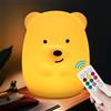 xinjinhju Luce notturna per cameretta dei bambini Orso lampada da comodino portatile, luci animali per ragazze e ragazzi, luminosità e colore regolabili, impostazione dell'ora - Media orso polare