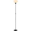 home sweet home collection Home Sweet Home Lampada da terra moderna nera | 28/28/173.5 cm| con sorgente luminosa LED E27 4W 806LM 2700K | con paralume bianco｜per camera da letto - Con interruttore