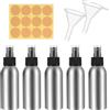 qxayxa 5 Pz Flacone Spray in Alluminio, 100ml Flaconi Spray Vuoto, Nebulizzatore per Viaggio, sSpray Bottles Ricaricabileper Olio Essenziali Liquidi Cosmetici, con 2 Imbuti, 1 Adesivo