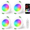 YindaLux LED Faretti da Incasso RGB, APP & Telecomando, Dimmerabile, 4PCS Bianco | YindaLux 5W 500LM Faretti Da Soffitto 230V IP44 Impermeabile 2700K-6500K, Smart LED Spots per Bagno Soggiorno, 65-80mm