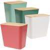 com-four® 4x contenitori per alimenti con coperchi in bambù - contenitori in plastica riutilizzabili per alimenti, cosmetici e piccoli oggetti - ideali per pasta, caffè, zucchero o farina