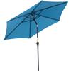 EasyComfort Ombrellone da Giardino Ø2.6x2.4 m con Manovella e Testa Inclinabile in Alluminio e Poliestere, Blu