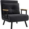 EasyComfort Poltrona Letto 3 in 1 con Schienale Reclinabile in 5 Posizioni e Cuscino, 63x73x81 cm, Nero