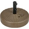 EasyComfort Base per Ombrellone con 2 Manopole Incorporate, in HDPE e Acciaio, Ø51x36 cm, Marrone e Nero