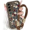 Yirlbey Cover con Cordino Orologi per Samsung Galaxy A55 5G, Morbido Silicone Custodia con Aesthetic Fiori Flower Disegni, Protettiva Bumper Case con Tracolla Collana per Samsung A55 5G 6,6