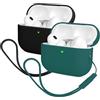 Mocarheri 2PCS Custodia in Silicone Compatibile con Airpods Pro 2 (2022), Ultra Sottile in Premium per Airpods Pro 2 Cover protettiva antiurto (Nero+Verde scuro)