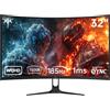 KTC Monitor Gaming Curvo 32 Pollici | QHD@185Hz (OC) | 1ms | Pannello HVA, Curvatura 1500R | 96% DCI-P3, 99% sRGB, 1,07 Miliardi di Colori | HDR10 | VESA 100×100mm | Low Blue Light | H32S5