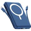 Vexnara per Magsafe Powerbank 10000mAh, Caricatore Portatile Magnetico Wireless 20W, Ricarica Rapida con Display LED e cavo di ricarica USB-Cper iPhone 17/16/15/14/13/12 Pro/Pro Max/Plus(Blu)
