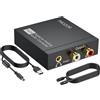 Prozor DAC Convertitore 192kHz/24bit - Convertitore Audio Digitale con Ingresso Coassiale RCA e Toslink, Uscita Stereo RCA + 3.5mm, Soppressione Rumori Automatica, Cavo Toslink DAC