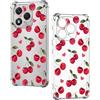 Nuxiady Cover per Honor 400 Lite 5G Sottile silicone TPU Trasparente Antiurto Case Fiore Disegni Antigraffio Bumper Cover per Honor 400 Lite 5G, Ciliegia