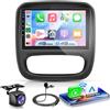 VECHTEL 4G+64G Autoradio Android 13 per Renault Trafic/Fiat Talento/Opel Vivaro/Nissan NV300, 9 HD Schermo Tactile Radio co Carplay Android Auto senza Fili GPS Wi-Fi USB Bluetooth FM RDS Retrocamera