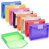 Vicloon Busta Portadocumenti, 9 Pezzi A5 Cartelline in Plastica, 9 Colori Cartella portadocumenti espandibile, con bottone a pressione Cartelle a Busta (Orizzontale)
