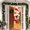 KIKVTER Copertura con Babbo Natale per Porta,200x90cm Copriporta Natalizio,Decorazione Porta Natale,Decorazioni Natalizie per Porta,Copertura porta natalizia,Decorazione Natalizia per Porta,Decori Natalizi