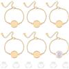 UNICRAFTALE 6 Set di Impostazioni per Castoni per Braccialetti in Acciaio Inossidabile Bracciali con Castoni Vassoi Vuoti Regolabili Impostazioni per Braccialetti con Cabochon Rotondo Vasso in Oro