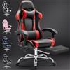 DUMOS Sedia da gioco ergonomica con poggiapiedi, PC traspirante, con cuscino lombare regolabile, cuscino e braccioli, portata 150 kg