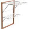 Arredamenti Italia Stendibiancheria da parete KEVIN, Legno - Chiudibile - 11 mt stendibili - Finitura Ciliegio Ar-It il cuore del legno