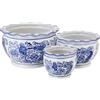 HakkaGirl Set di 3 vasi da fiori decorativi in porcellana blu e bianca per interni