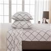 Great Bay Home Extra Morbido Velluto Cozy Plush Sheet Set. Deluxe Lenzuola Tasche Profonde. Velvet Luxe Collection Twin White/Grey
