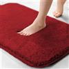 wyewye Tappetino da bagno in microfibra, 2 cm, tappeto da bagno super spesso, super assorbente, 40 x 60 cm, rosso