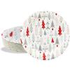 BFB Piatti di carta Natalizie 18cm Verde Albero di Natale 50 pezzi Piatti usa e getta, Set di Piatti da dessert monouso per feste