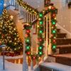 ChaneeHann Ghirlanda di Natale LED 14.8 Piedi (4.5m) con 50 Luci Colorato - Adatta per Interni ed Esterni, Batteria, per Scale, Camino, Porta