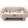 Ferplast Cuccia Cani e Gatti in Legno Certificato FSC® con Cuscino Morbido, Stile, Comfort e Durevolezza, 62 x 45 x h 26 cm.