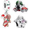 MSPOVOF Charm natalizi Set3 pezzi/set B 925 Sterling Silver ciondolo 5a Cubic Zirconia Natale Compleanni regalo per le donne
