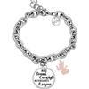 Beloved ❤️ Braccialetto da donna Emozionale catena Groumette in acciaio con cristalli - frasi, pensieri, parole con ciondolo pendente - misura regolabile - colore silver - CON INCISIONE (ROMC)